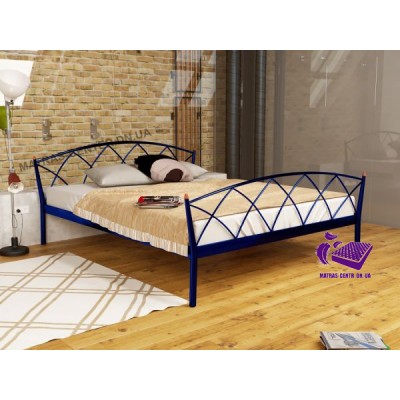 Кровать двуспальная металлическая 180х190 Метакам Жасмин-2 Синий